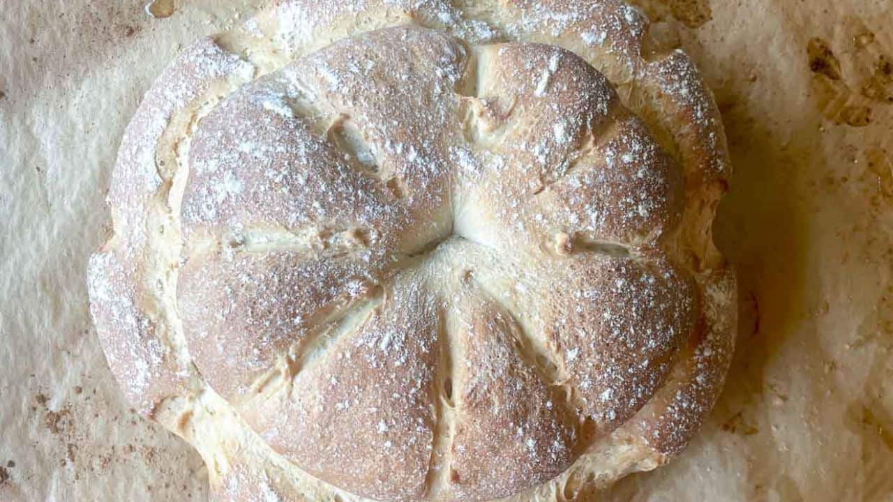 A double decker loaf of bread.