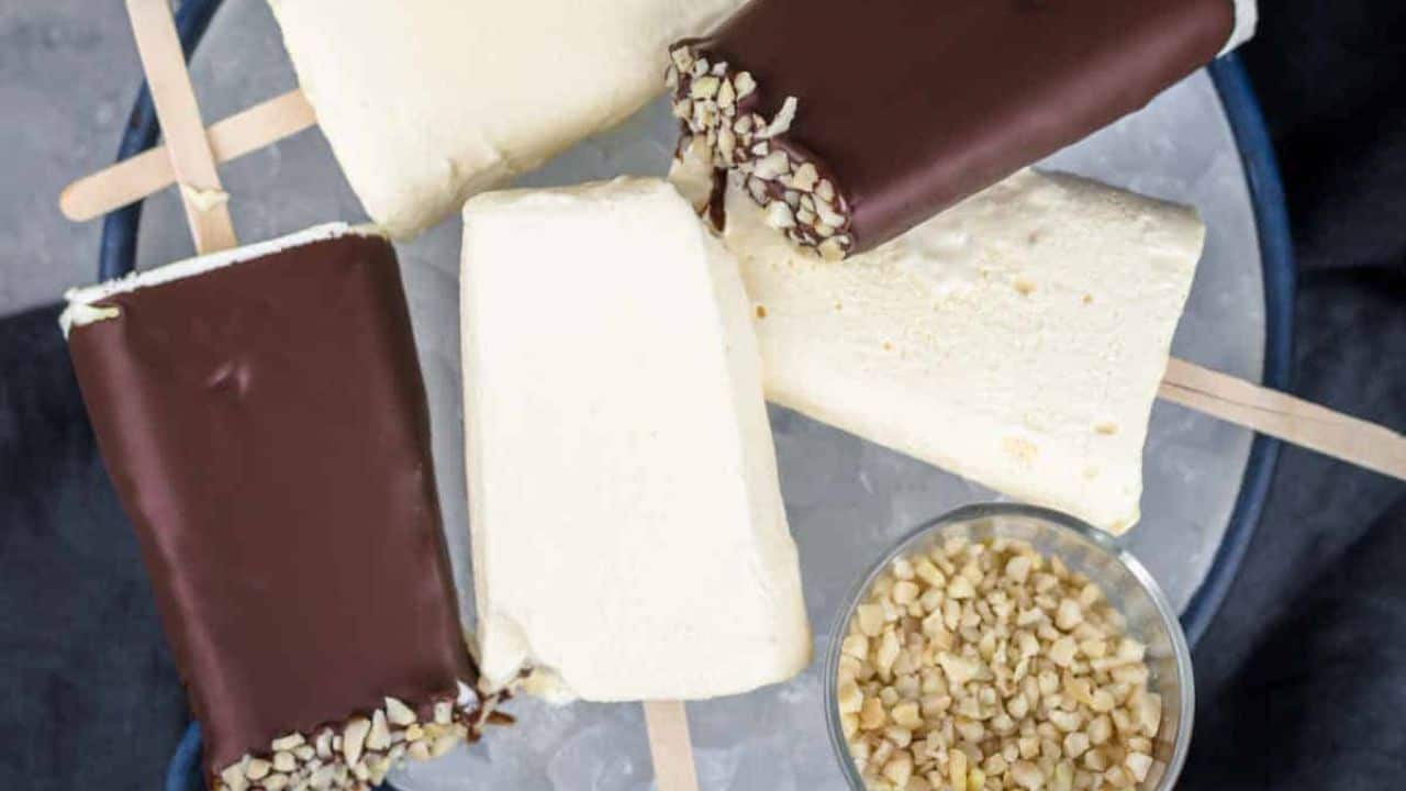 Eggnog Popsicles on ice.