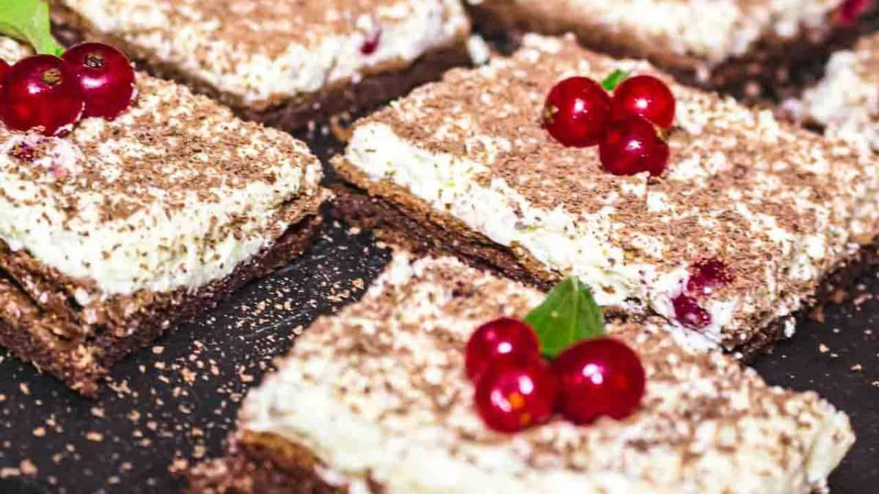 Flourless Chocolate Sheet Cake with berries.