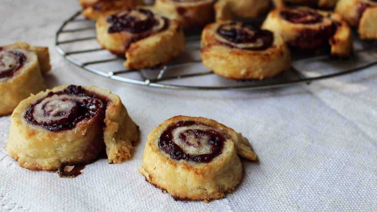 Jelly filled pie crust cookies.