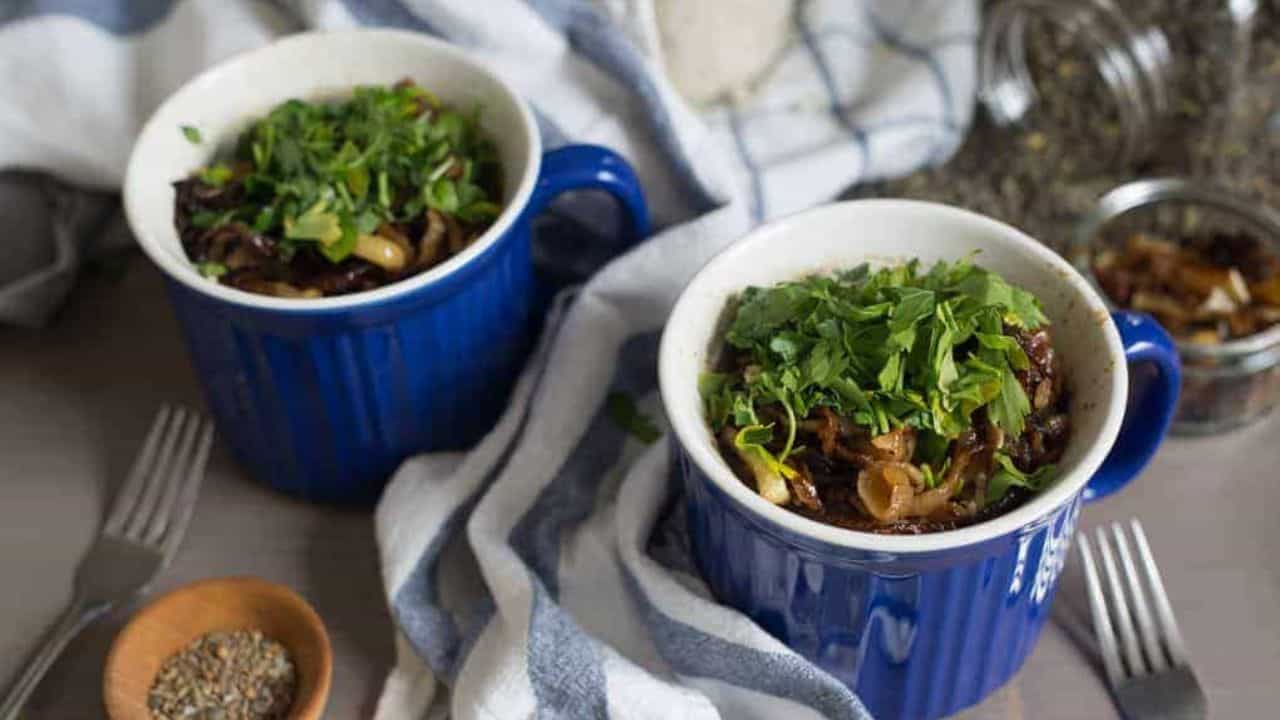 Two mujaddara for one mugs.