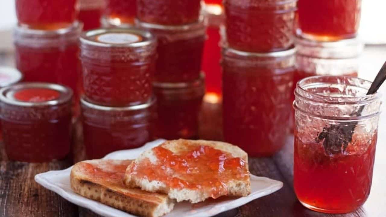 Quince jelly on toast.