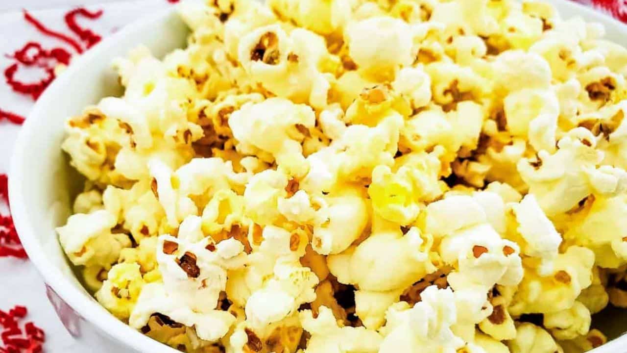 A bowl of popcorn.